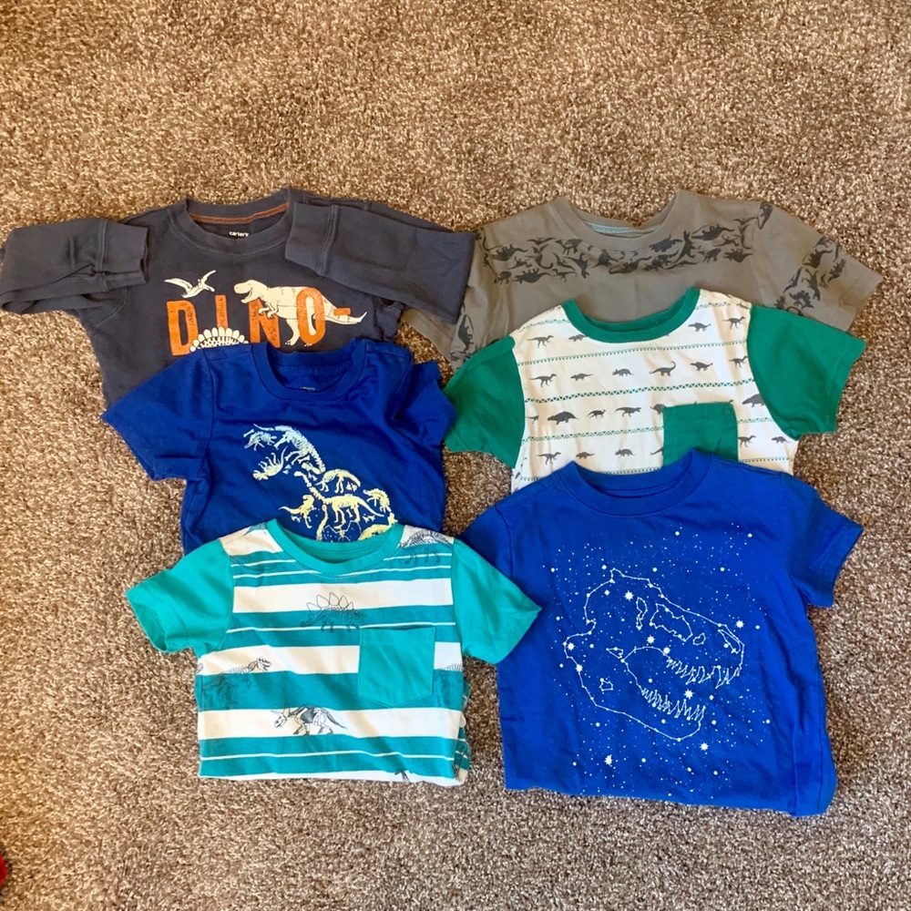 Dinosaur 3T/4T set of 6 shirt lot
